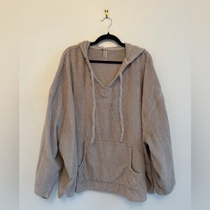 Cozy Tan Hooded Pullover